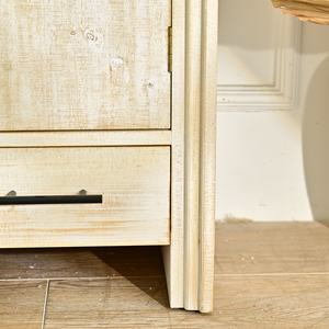 Home Living Room Durable Solid Wood 2-<b>Drawer</b> Rustic Antique Design <b>Storage</b> Cabinet - Product Image 6