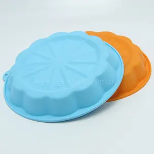 Molde de silicone para bolo personalizado por atacado, molde antiaderente resistente ao calor e reutilizável para bolo, molde de silicone para bolo