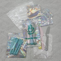 Bolsas de Embalaje Transparentes Holográficas Z15, Mini Bolsas de Almacenamiento Resellables con Cierre Hermético, Bolsas de Mylar Plateadas con Cierre de Cremallera y Orificio para Colgar
