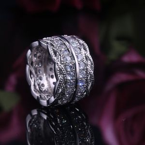 Anello Vintage con Larga Fascia in Pizzo per Donne, Gioielli di Moda Scintillanti all'Ingrosso - Product Image 1