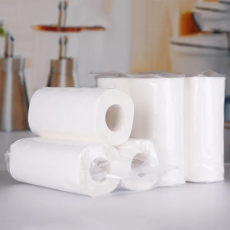 लकड़ी फाइबर 2 3 प्लाई सड़ सकने बड़े कागज तौलिए सफेद रसोई कागज तौलिए