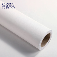 Rouleau de papier peint imperméable autocollant à peler et à coller en vinyle de couleur unie blanche Oron Deco pour chambre à coucher