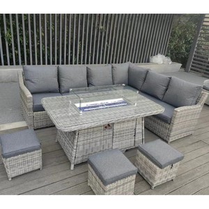 Cắt L hình dạng góc wicker đồ nội thất sân vườn mây ghế <span class=keywords><strong>sofa</strong></span> ăn uống và ngoài trời lửa Pit bảng - Product Image 4