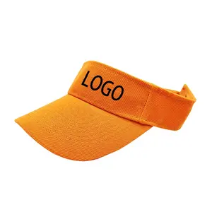 Orange Plain Men Women Sport Sun Visor One Size Adjustable Cap with Custom logo promotions