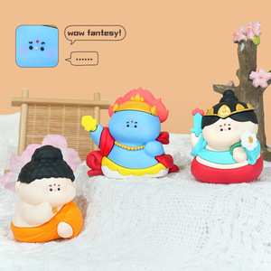 Statuette de Bouddha mignonne en résine, ornement de bureau, décoration artistique pour la maison, cadeau personnel - Product Image 2