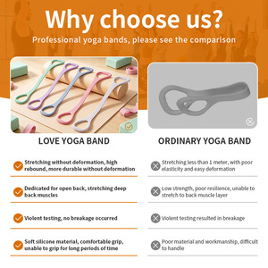 Bande de résistance de yoga de qualité supérieure, corde élastique moyenne avec poignées, sangle en forme de huit pour yoga, pilates et fitness - Product Image 4