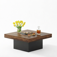 Table basse carrée en bois moderne pour salon, hôtel, appartement
