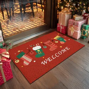 Offre Spéciale personnalisé Style de noël usage domestique motif tapis <span class=keywords><strong>paillasson</strong></span> impression épais PVC matériel anti-dérapant bienvenue entrée <span class=keywords><strong>paillasson</strong></span> - Product Image 5