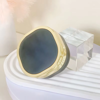 Boîte à poudre libre noire carrée arrondie personnalisable, emballage de maquillage vide en plastique OEM/ODM en gros
