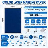Papier de marquage laser coloré 10 couleurs, feuilles rectangulaires 390x270mm pour céramique, verre, pierre, lasers CO2, diode, UV, personnalisable