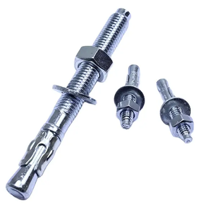 รูยเย่ <span class=keywords><strong>ราคา</strong></span>โรงงาน  น็อตยึดเหล็กคาร์บอน SS304 ชุบสังกะสี  พร้อมพุกยึดแบบลิ่ม - Product Image 1