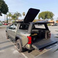 Capot rigide noir thermolaqué pour pick-up Toyota Tacoma 5Ft 6ft, capot de camion tout-terrain coupe-vent avec porte d'accès supérieure OEM