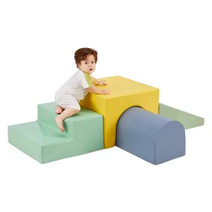 Set panjat & merangkak anak-anak pendaki dalam ruangan 4-Piece Set struktur permainan blok busa lembut untuk bayi bayi