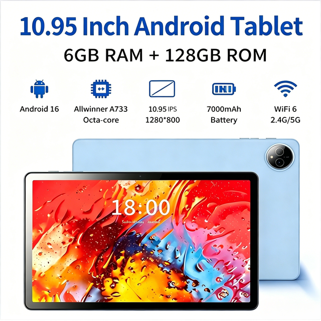 OEM 11 Inch Android Tablet PC 6GB RAM 128GB ROM WiFi IPS Screen Educational Business Tablet for Wholesale