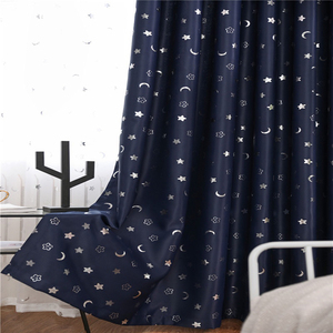 Commercio all'ingrosso eco-friendly piccola stella e lunetta stampa tessuto Grommet oscurante <span class=keywords><strong>tende</strong></span> moderne <span class=keywords><strong>per</strong></span> camera dei bambini - Product Image 5