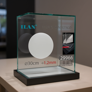 Lastra Rotonda in Vetro Sintetico Iln, Diametro 30 Cm, Spessore 1,2 Mm, per Esposizione e Protezione - Product Image 2