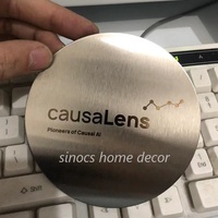 Sous-verres de tasses personnalisés Sous-verres géométriques dorés en acier inoxydable en métal de couleur or