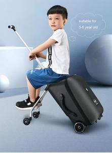 Bagages de voyage pour enfants Custom Kid Spinner Carry on Ride on Children Kids Rideable Scooter Travel Trolley <span class=keywords><strong>Cart</strong></span> valises Bagages - Product Image 3