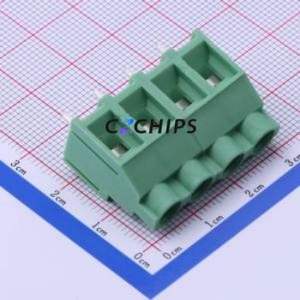 DB910-7.62-4P-GN-P Screw Terminal Block Through hole Component (THT),P=7.62mm Connector 1x4P 7.62mm Green Through Hole - Product Image 1