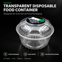 Bol à salade en plastique transparent personnalisé avec couvercle en dôme transparent pour l'emballage de fruits à emporter, fabricant
