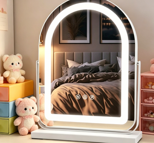 Modern Arched LED <b>Vanity</b> Mirror Touch Control Makeup Mirror Freestanding <b>Dressing</b> <b>Table</b> Bathroom Bedroom Use - Product Image 3