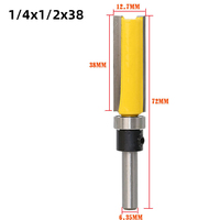 1/4 Vástago Diente de carburo Patrón de carpintería Recorte al ras Brocas de enrutador Máquina de madera Fresa Herramientas de corte CNC