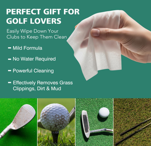 Lingettes de nettoyage et de polissage pour balles et clubs (lot de 20) - Accessoires de <span class=keywords><strong>golf</strong></span> pour hommes - Nettoyant puissant qui élimine la saleté et l'herbe - Product Image 3