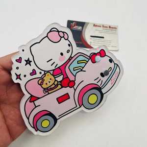 Adorno de Pestañas con Personajes de Dibujos Animados para Coche, Acrílico, Hello Kitty, Instrumento de Belleza, Imán Bonito, Servicio OEM, Flor, Mariposa, Cuadrado - Product Image 3