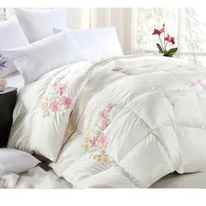 Hot Sale Bedroom King White Feather Down Comforter Printed Machine Washable Luxury Queen Size Quilt Sets Quilt Bed Sets