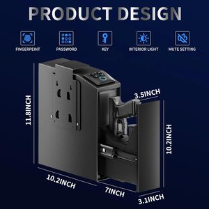 Sinh trắc học chìa khóa điện tử kỹ thuật số an toàn vân tay an toàn cho Bàn Cạnh Giường ngủ, bàn, đầu giường, xe tải tự động cửa trượt an toàn - Product Image 3