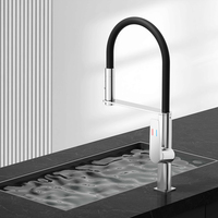 Robinet de cuisine moderne en acier inoxydable brossé, à double poignée, à montage sur comptoir, eau froide uniquement, rotation universelle, le plus vendu