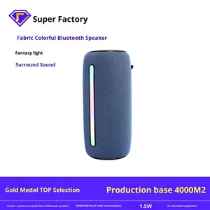 Haut-parleur Bluetooth à double moteur haute puissance, haut-parleur portable sans fil avec design en tissu pour la maison, les voyages en plein air - Product Image 2