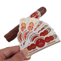 Etiquette de cigare dorée personnalisée Etiquette ceinture cigare personnalisée Impression de sécurité Etiquette d'impression à chaud en feuille d'or