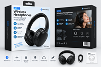 Casque sans fil Bluetooth 5.3 supra-auriculaire stéréo avec haut-parleur de 40 mm, autonomie de 24h, pliable, pour musique et jeux