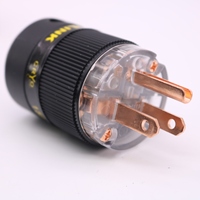 Connecteurs d'alimentation électrique IEC 3 broches US, mâle et femelle, 18 mm, plaqué or rhodium, en cuivre pur, pour audio et vidéo, XSSH HIFI