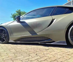 Para <span class=keywords><strong>14</strong></span> + <span class=keywords><strong>BMW</strong></span> <span class=keywords><strong>i8</strong></span> True Carbon Fiber EB Style Side Skirt Body Kit Front Rod Edge Difusor trasero Alerón trasero - Product Image 6