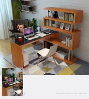 Bureau d'ordinateur rotatif en forme de S YQ JENMW, bureau à domicile, bureau simple personnalisé, combinaison de cadre de bureau, bureau d'angle avec armoire