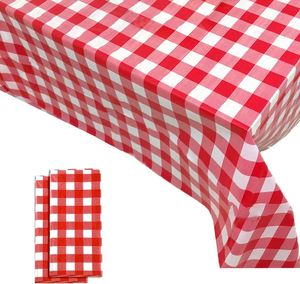 Wholesaler 54x108in Red Gingham Checkered Plastic <b>Table</b> <b>Cloth</b> <b>Disposable</b> Tablecloths Party <b>Table</b> <b>Cloths</b> for 8ft Rectangle <b>Table</b> - Product Image 1
