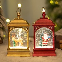 Lampu malam LED lentera rusa besar manusia salju Santa Claus Natal ornamen lentera pohon Natal hadiah Festival