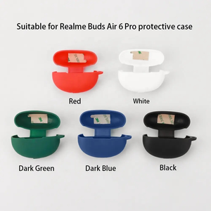 Funda protectora de silicona con llavero para <span class=keywords><strong>Realme</strong></span> <span class=keywords><strong>Buds</strong></span> <span class=keywords><strong>Air</strong></span> 6 <span class=keywords><strong>Pro</strong></span> - Carcasa completa antipérdida para auriculares - Product Image 2