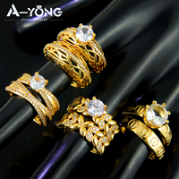 Bague de fiançailles personnalisable en or 18 carats et cuivre, avec zircon et diamant, pour couples – Collection tendance et simple