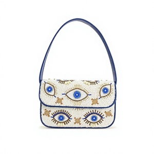 Bolso de Mano Floral Bordado de Moda, Diseño Rectangular Único, Textil de Algodón, Hecho a Mano, Bolsos de Hombro Artesanales - Product Image 6