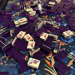 Juego de Mahjong de la <span class=keywords><strong>Serie</strong></span> Lucky Emerald de Alta Calidad, Color Morado Americano, Fichas de Acrílico, para Entretenimiento, 4 Personas - Product Image 2