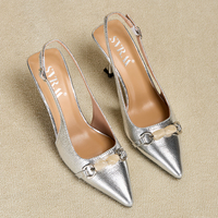 Escarpins Slingback pour Femme à Bout Pointu avec Boucle Marbrée, Talon Aiguille – Chaussures Habillées Élégantes pour le Bureau, Tendance Mode Toutes Saisons