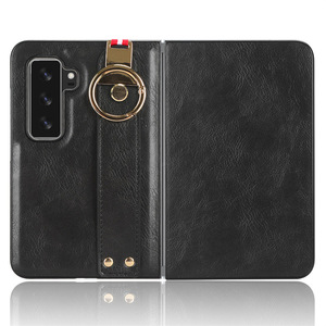 Casing kulit PU + TPU tahan guncangan, casing kulit PU + TPU tahan guncangan tekstur kuda gila untuk Microsoft Surface Duo <span class=keywords><strong>2</strong></span> - Product Image 4