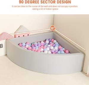 Customization Ideal Gift Play Toy Children Kiddie Pools Light Gray Soft Premium Latex Memory Sponge Foam <b>Ball</b> <b>Pit</b> - Product Image 3