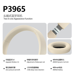 Thiết Kế Mới Có Thể Gập Lại P3965 ANC Tai Nghe Không Dây Hifi Stereo Sâu Bass Over-Ear Màu Xanh Răng Tai Nghe Giảm Tiếng Ồn Tai Nghe - Product Image 5