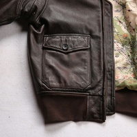 Hiver Personnalisé Col en Laine Lavée Vêtements en Coton de Vachette en Cuir Véritable Homme G1 Bomber Jacket pour Hommes Manteaux