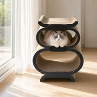 Grand grattoir pour chat en forme de gourde, lit en carton ondulé, tapis de griffage et de nettoyage des griffes, salon multi-niveaux luxueux
