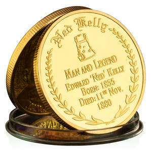 เหรียญที่ระลึกชุบทองแบบนูนต่ำ รุ่นนักบุญนีด เคลลี่ (1855-1880) ชาวออสเตรเลีย ของสะสม - Product Image 2